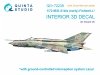 Quinta Studio QD+72239 MiG-21bis early 3D-Printed & coloured Interior on decal paper ( Eduard )( with 3D-printed resin parts ) 1/72